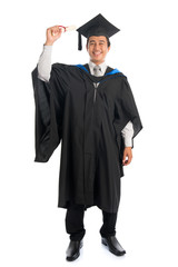 Full length university student graduation