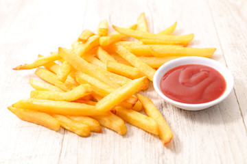 french fries with ketchup