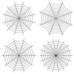 Obraz premium Spider web, vector set of icons. Cute Gothic style.