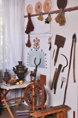 Interior decoration in the Ukrainian style. Elements of the interior.
