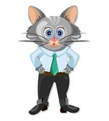 Cute Cat cartoon character animation Vector illustration