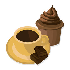 Coffee cup and sweets delicious Vector. Modern icons for coffee shop and coffee house. Colorful template for cooking and restaurant menu