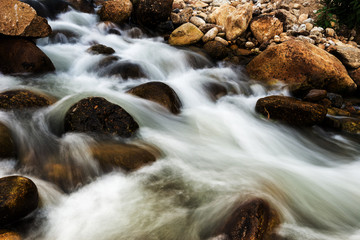 Background Waterfall rocks. Waterfall nature.