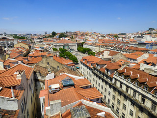 Fototapeta na wymiar Cityscape of Lisbon with Rossio Square
