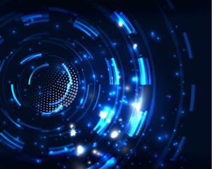 Neon circles abstract background