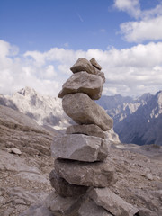 Stapel Steine auf der Zugspitze