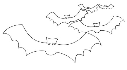 Bats one line drawing