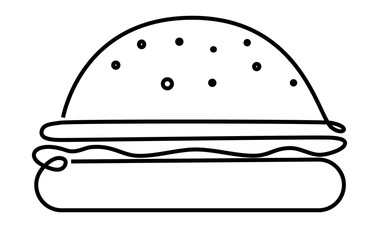 Burger one line drawing