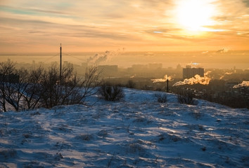  Winter landscape. The nature of Saratov, Russia in winter.