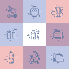 Fitness line icons