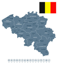 Belgium - map and flag illustration