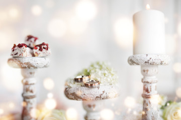 Romantic decoration with wedding rings