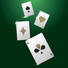 Vector banner with playing cards. Vector illustration