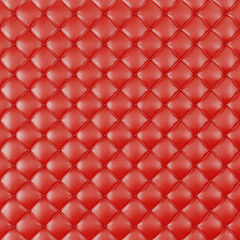 Leather Upholstery Sofa Background. Red Luxury Decoration Sofa. Elegant Red Leather Texture With Buttons For Pattern and Background. Leather Texture for Graphic Resource, 3D Rendering