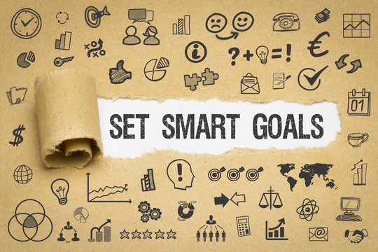 Set Smart Goals / Papier mit Symbole