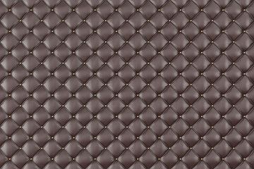 Brown Leather Upholstery Sofa Background. Brown Luxury Decoration Sofa. Elegant Brown Leather Texture With Buttons For Pattern and Background. 3D Rendering
