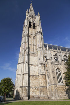 Tower of the Saint Martin Cathedral in Ypres