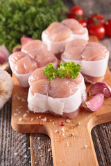 raw meat with ingredients