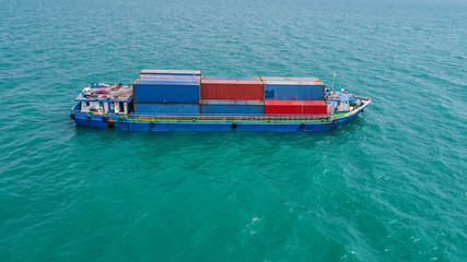 container ship in import export and business logistic