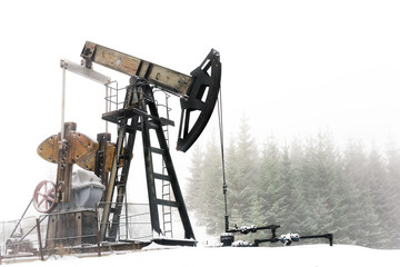 oil Derrick in winter