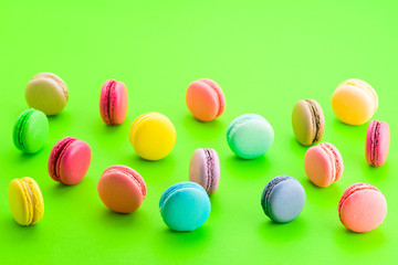 scattered colorful macaroons