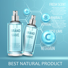 Vector illustration, best care cosmetic natural product