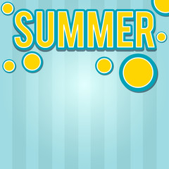 Summer themed text banner in light blue shades
