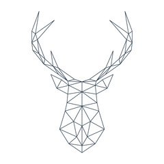 Deer head in polygonal style. Vector illustration