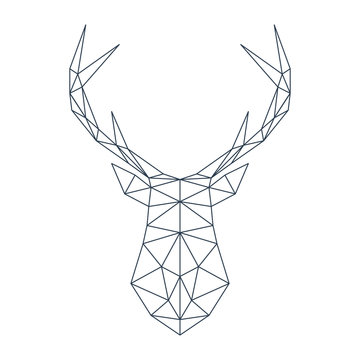 Deer head in polygonal style. Vector illustration