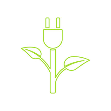 Green Plug Power. Ecology Charging vector icon