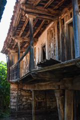 Fototapeta na wymiar Balcony in typical house of Barcena Mayor 