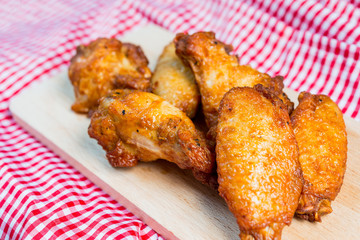 fried chicken wings on table