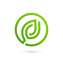 Eco leaves logo icon design template elements