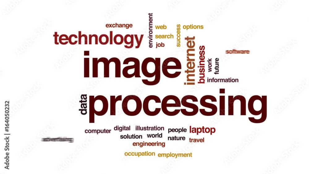 Aufkleber image processing animated word cloud, text design animation.
