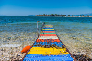 Colourful pier at the seaside  