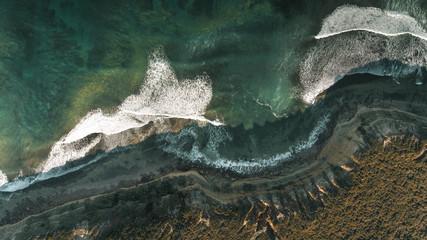 Aerial Downward View of Coasline