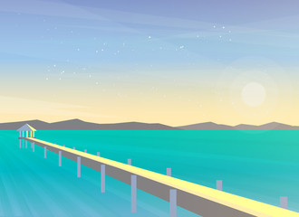 Obraz premium Tropical beach and bungalows 