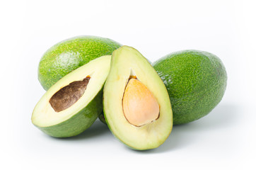 Avocado fruit on white background,Healthy food