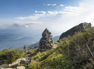 Rock Cairns on Algonquin Peak in the Adirondack Mountains
