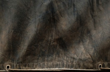 dirty old canvas covered truck on truck for transportation background