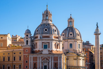 Fototapeta na wymiar The domes of piazza venezia in Rome, Italy