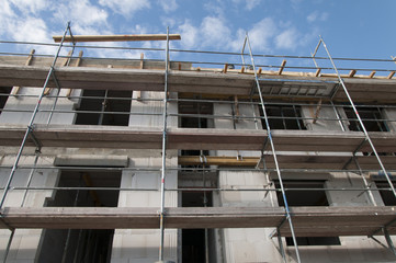Construction site of an apartment building