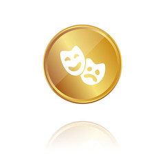 Schauspiel - Gold Münze mit Reflektion
