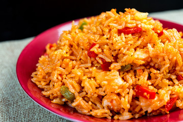 Homemade Chinese fried rice with vegetables