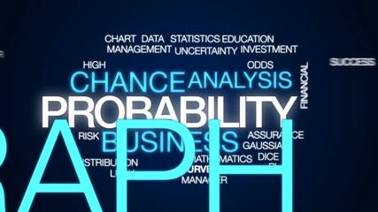 Probability animated word cloud, text design animation. - Powered by Adobe