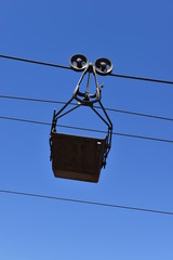 Obraz premium An Abandoned tramway bucket at the abandoned copper mine at Pioche in Nevada. 