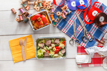Lunch box healthy food delivery for dressmaker