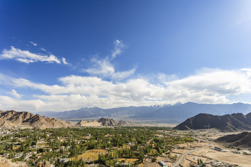 Mountain with blue sky at Leh city, India