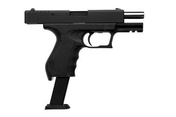 black gun pistol isolated on white