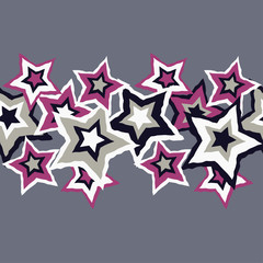Seamless background with decorative stars. Seamless border. Vector illustration. Textile rapport.